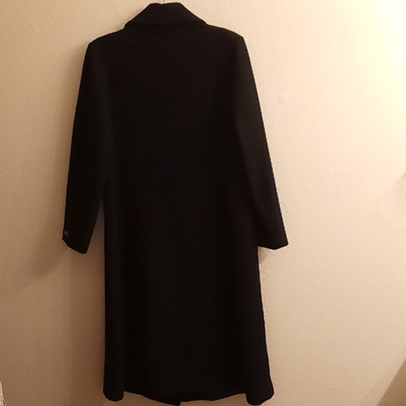 VINTAGE Stephanie Mathews Wool Winter Size 12 Black Color Pea Coat HMBC - Picture 2 of 15